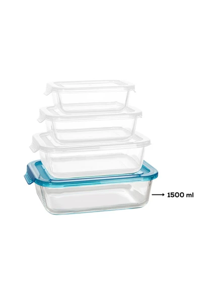 Lucy Cam Hazneli Saklama Kabı 1500 ml - Resim 4