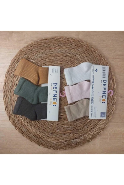 6 Çift Pamuklu New Born Yenidoğan Kız Bebek Çorap ürün görseli