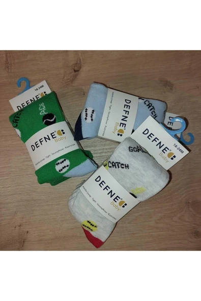 Kopya - 3 Adet Pamuklu Erkek Çocuk Ve Bebek Külotlu Çorap - Resim 2