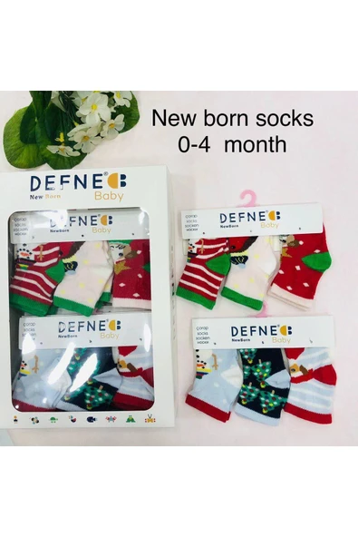 6 Çift Pamuklu New Born Yenidoğan Kız Bebek Çorap
