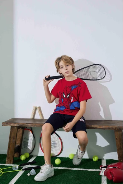 Erkek Çocuk Örümcek Adam Desenli Şortlu Pijama Takımı ürün görseli 1