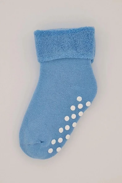 3-4 Yaş 3 Çift Havlu Pamuklu Kaydırmaz Taban Kışlık Erkek Çocuk Ve Bebek Soket Çorap - Resim 2