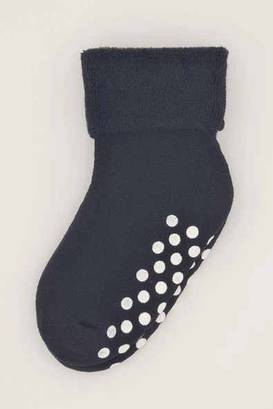 5-6 Yaş 3 Çift Havlu Pamuklu Kaydırmaz Taban  Kışlık Erkek Çocuk Ve Bebek Soket Çorap - Resim 2