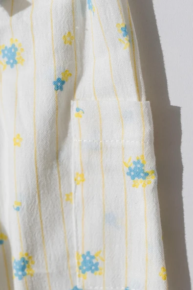 Kız Bebek Çocuk Sarı Papatya Desenli Pantalonlu Takım - 2