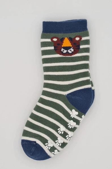 3 Çift Havlu Pamuklu Kaydırmaz Taban  Kışlık Erkek Çocuk Ve Bebek Soket Çorap - Resim 4