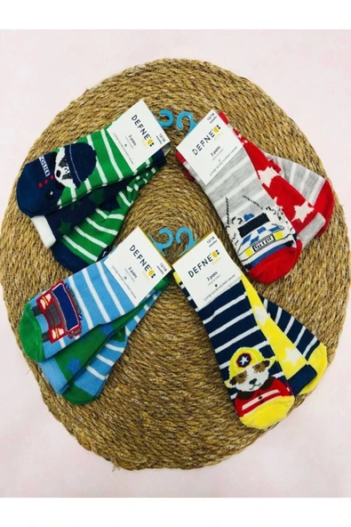 12-18 Aylık 12'Li Erkek Bebek Çocuk Pamuklu Çorap ürün görseli 1