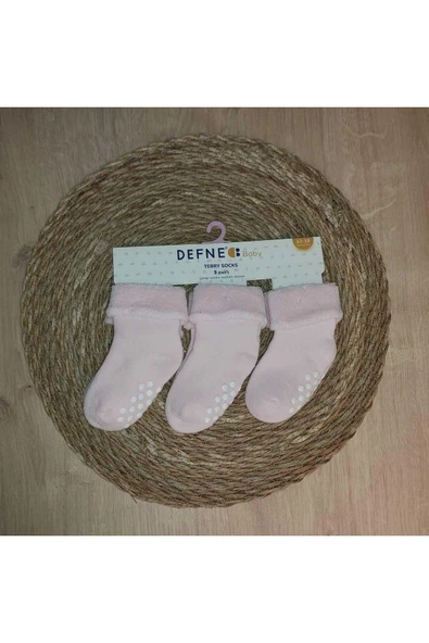 3 Çift Havlu Pamuklu Kaydırmaz Taban  Kışlık Kız Çocuk Ve Bebek Soket Çorap ürün görseli 1