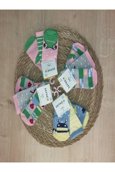 12-18 Aylık 12'Li Kız Bebek Çocuk Pamuklu Çorap ürün görseli 1