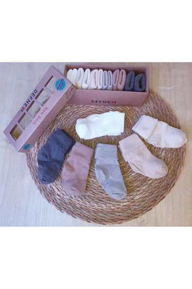 Kıpırık Baby Yeni Doğan Kutulu 6 Çift Unusex Bebek Çorabı ürün görseli 1
