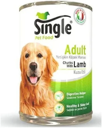 Single Adult Kuzu Etli Yetişkin Köpek Konservesi 415 gr