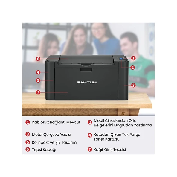 Pantum P2500W Wi-Fi Mono Lazer Yazıcı - 2