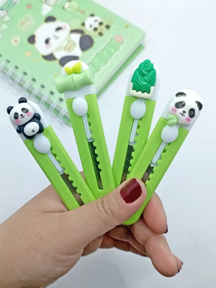 Mini Şekilli Falçata Maket Bıçağı - Sevimli Bambu - 3