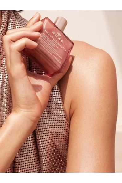 Nuxe Huile Prodigieuse OR Pembe Parıltılı Çiçeksi Çok Amaçlı Kuru Yağ 50 ml - Resim 3