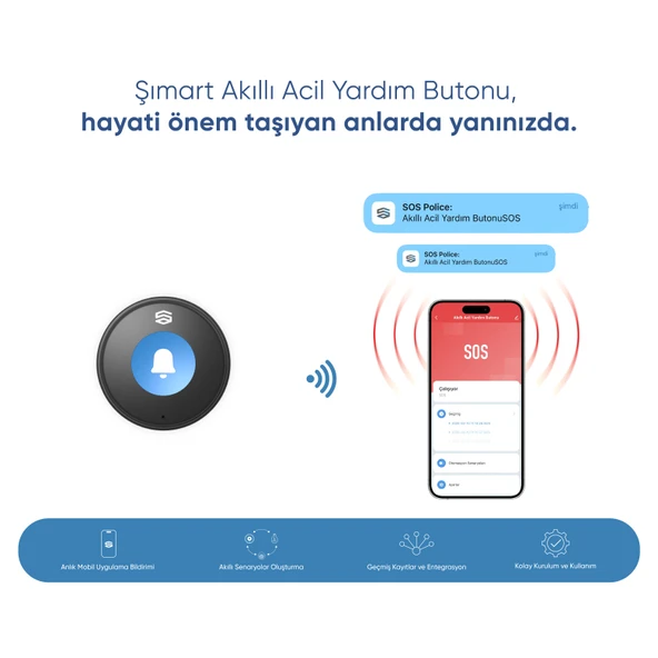 Şımart Akıllı Acil Yardım Butonu Yaşlı ve Hastalar İçin Tek Tuşla Bildirim - 2