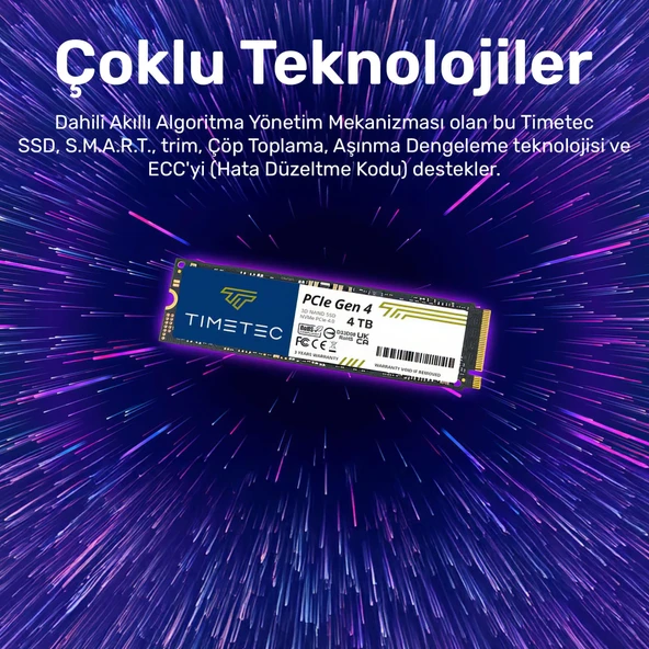 Timetec Elite MS40 4TB 5000/4700MB/s Gen4x4 22x80 M.2 NVMe SSD - 5