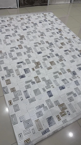 Safyün Halı Kadife KF462 Gri Mavi - Resim 4