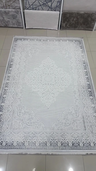 Safyün Halı Kadife KF505 Gri - Resim 2