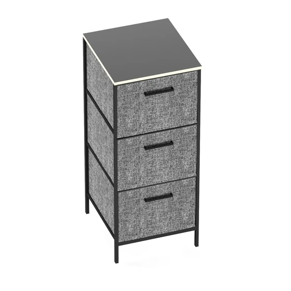 3 Çekmeceli Çok Amaçlı Dolap Büyük Boy Komodin Sehpa Füme 1617 - 6