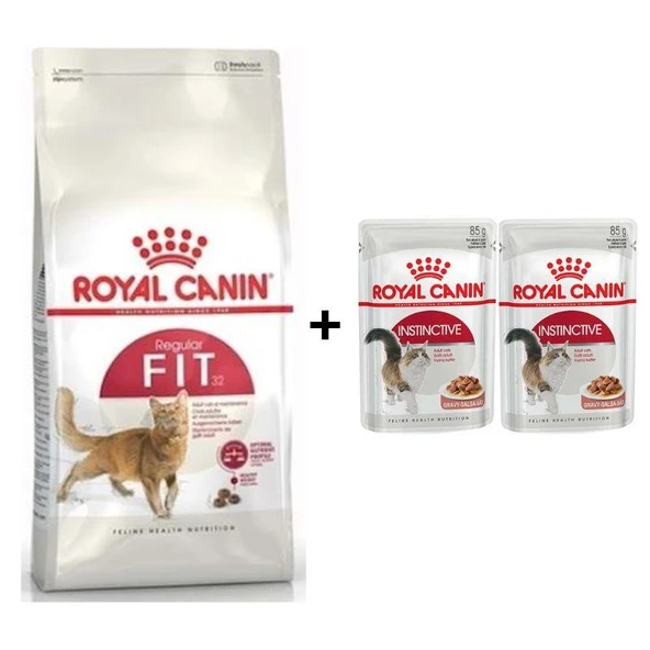 Royal Canin Fit 32  Kuru Kedi Maması 4 Kg + 2 Adet Yaş Mama Hediye