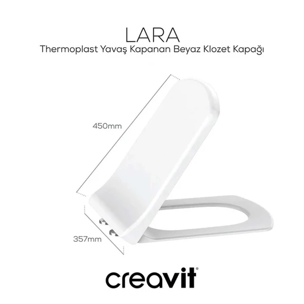 Creavit Lara Duvara Sıfır Klozet + Yavaş Kapanır Kapak + İç Takım Set - Resim 9