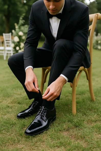 Alfa %100 Deri Damatlık Erkek Ayakkabı 7 Cm Gizli Topuklu Boy Uzatan (EL YAPIMI) - Resim 11