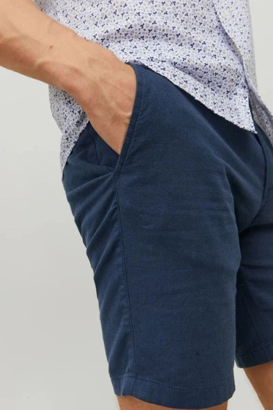 JACK JONES Erkek Koyu Lacivert Chino Şort 12182549
