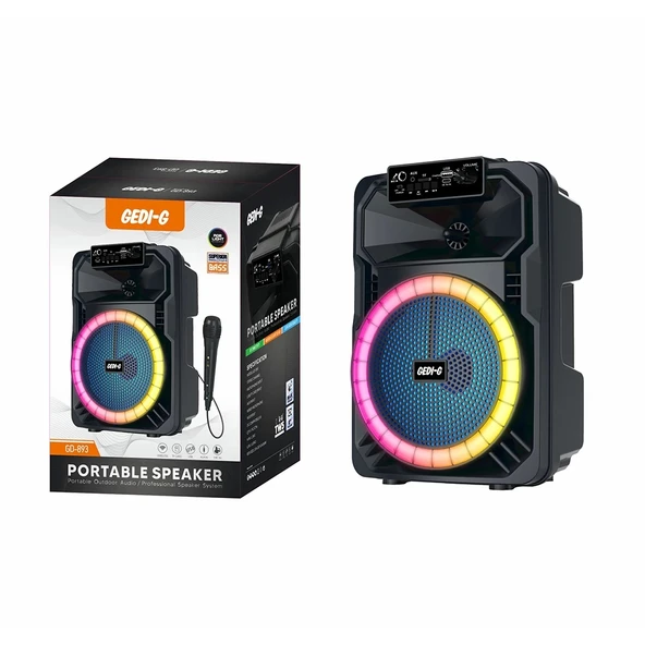 Zore GD-893 Mikrofonlu RGB TWS 8 inç Stereo Bass Kablosuz Karaoke Hoparlör - 3