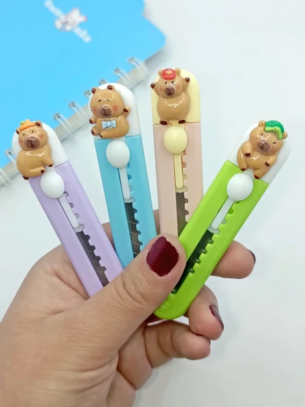 Mini Şekilli Falçata Maket Bıçağı - Capybara Yeşil - 3