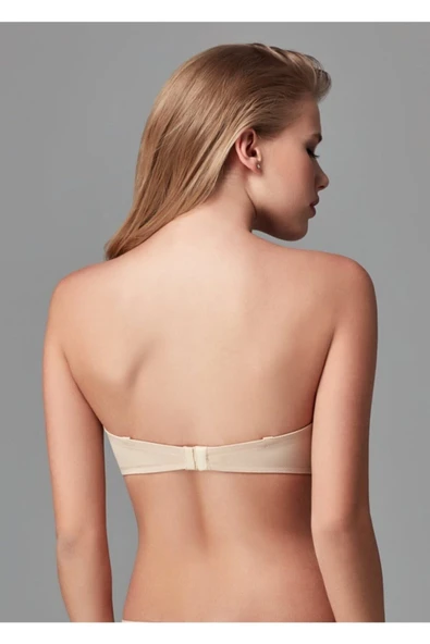 Ten Balenli Straplez Push Up Sütyen - Resim 2