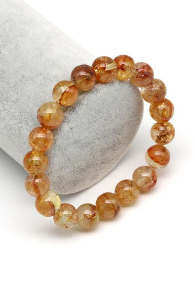 Sarı Topaz Doğal Taş Bileklik 10 mm Küre Kesim ürün görseli