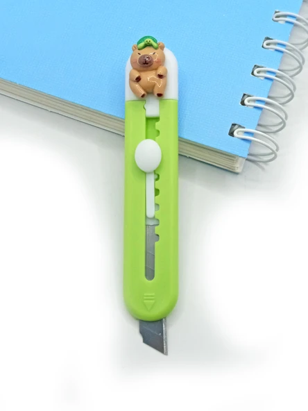 Mini Şekilli Falçata Maket Bıçağı - Capybara Yeşil