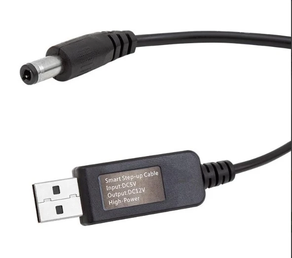 Usb To Dc 5.5,2.5mm Standart  Uçlu, 12 Volt  1 Amper 5 Volt To 12 Volt Çevirici Adaptör ürün görseli