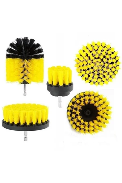 3lü Matkap Ucu Banyo Küvet Duşakabin Araba Tekerliği Koltuk Yıkama Temizleme Fırçası Seti - 5