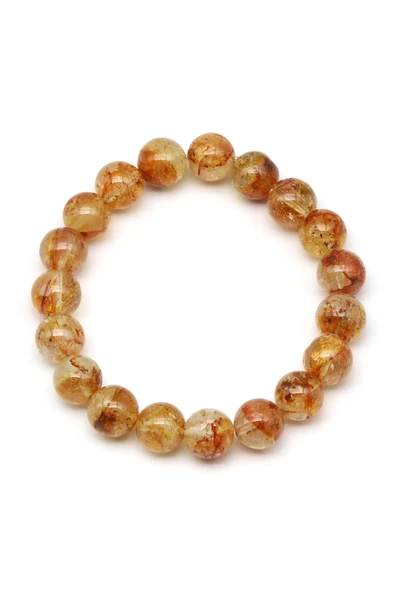 Sarı Topaz Doğal Taş Bileklik 10 mm Küre Kesim - Resim 2