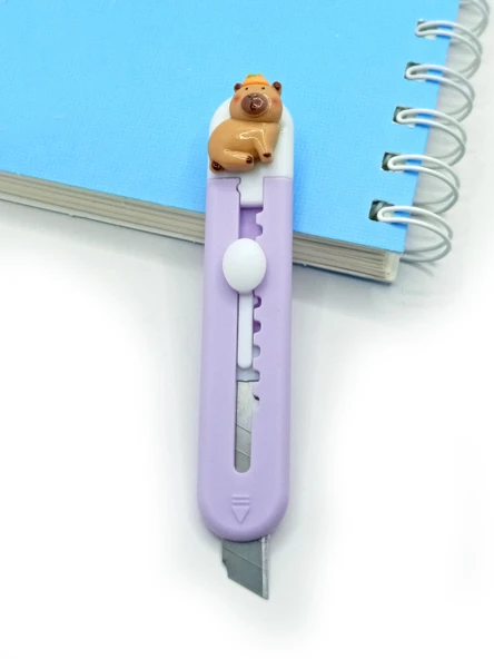 Mini Şekilli Falçata Maket Bıçağı - Capybara Mor