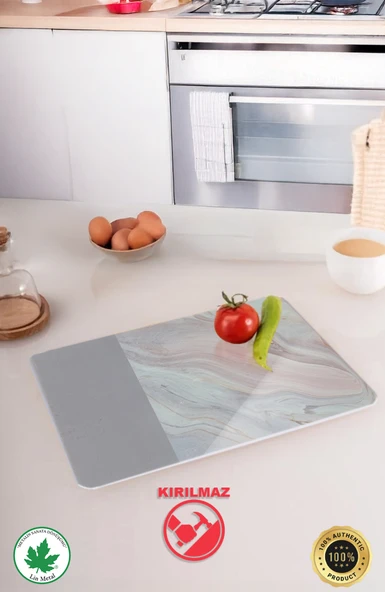 Temperli Cam Kesim Tahtası 25*35 Siyah My Kitchen – Çizilmez, Isıya Dayanıklı, Kırılmaz, Kaymaz - 2