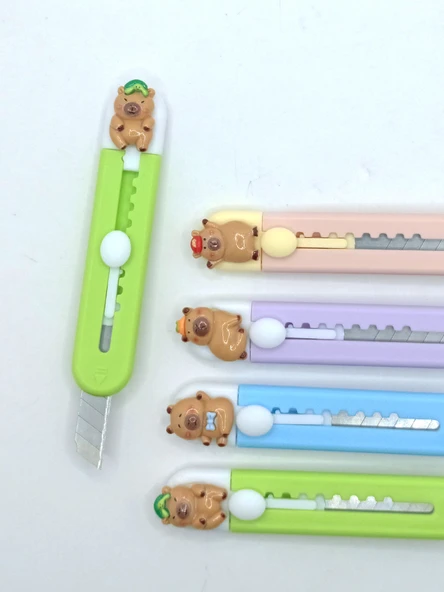 Mini Şekilli Falçata Maket Bıçağı - Capybara Mavi - 4