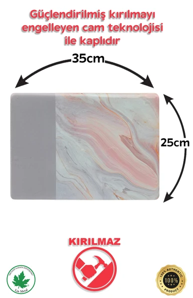 Temperli Cam Kesim Tahtası 25*35 Siyah My Kitchen – Çizilmez, Isıya Dayanıklı, Kırılmaz, Kaymaz - 3