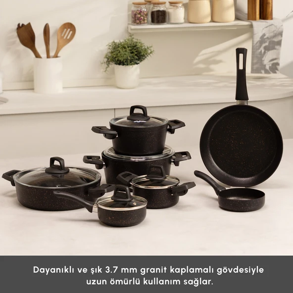 Karaca Biogranit Blackgold 12 Parça Tencere Seti - 3