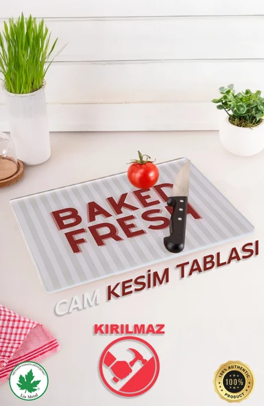 Temperli Cam Kesim Tahtası 25*35 Siyah My Kitchen – Çizilmez, Isıya Dayanıklı, Kırılmaz, Kaymaz