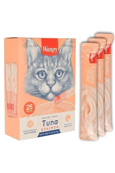 Wanpy Ton Balıklı Ve Somonlu Krema Kedi Ödülü 25x14 gr