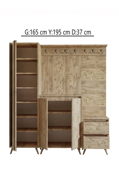 FUHO Lora Portmanto Atlantik Çam - Resim 3