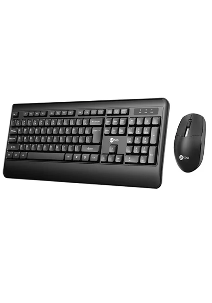 Lecoo siyah kablosuz klavye-mouse set KW202 3539