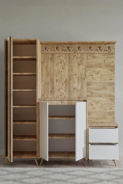 FUHO Portmanto Atlantik Çam-Beyaz - Resim 2