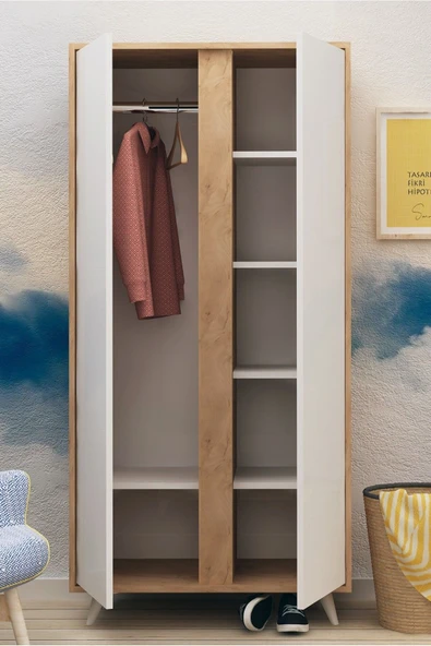 FUHO Tilda 2 Kapaklı Gardırop - Resim 2