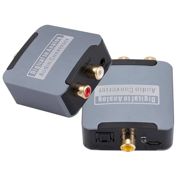 Dijitalden Analog’a Ses Dönüştürücü | 192KHz DAC | Optik & Koaksiyel Giriş | RCA + 3.5mm Çıkış - 3