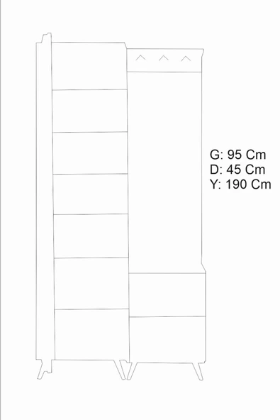 FUHO Gizz Portmanto Atlantik Çam-beyaz - Resim 4