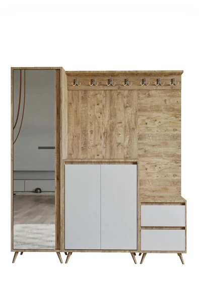 FUHO Portmanto Atlantik Çam-Beyaz - Resim 3