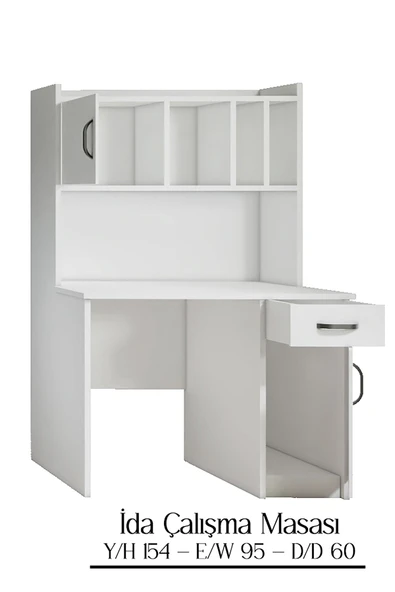 FUHO İda Çalışma Masası Beyaz - 5