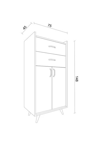 FUHO Seren Çok Amaçlı Dolap Beyaz - Resim 3